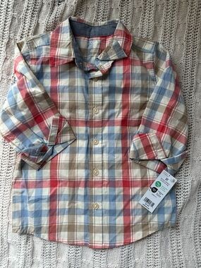 OshKosh B'gosh Plaid Button-Down Shirt in Red, Blue & Tan